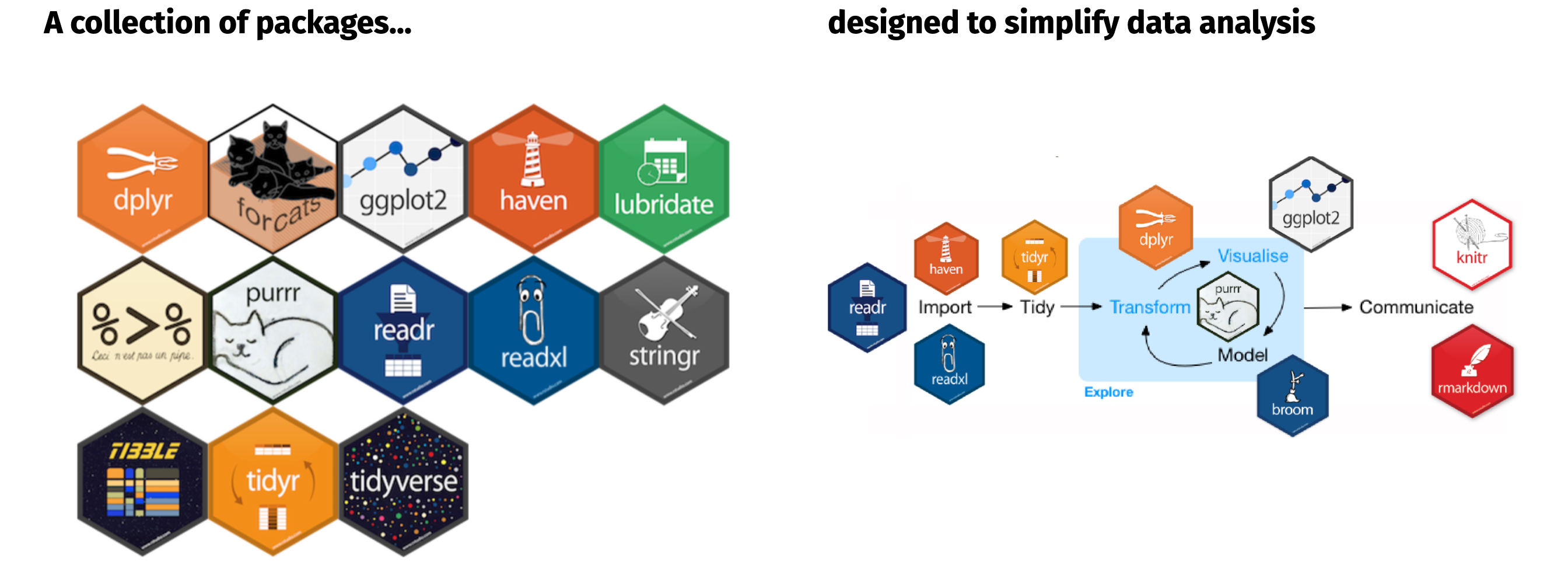 Tidyverse is a collection of packages designed to simplify many tasks throughout the data analysis process.